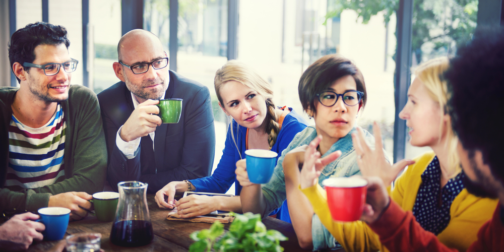 Executives Meeting for Coffee and Drinks